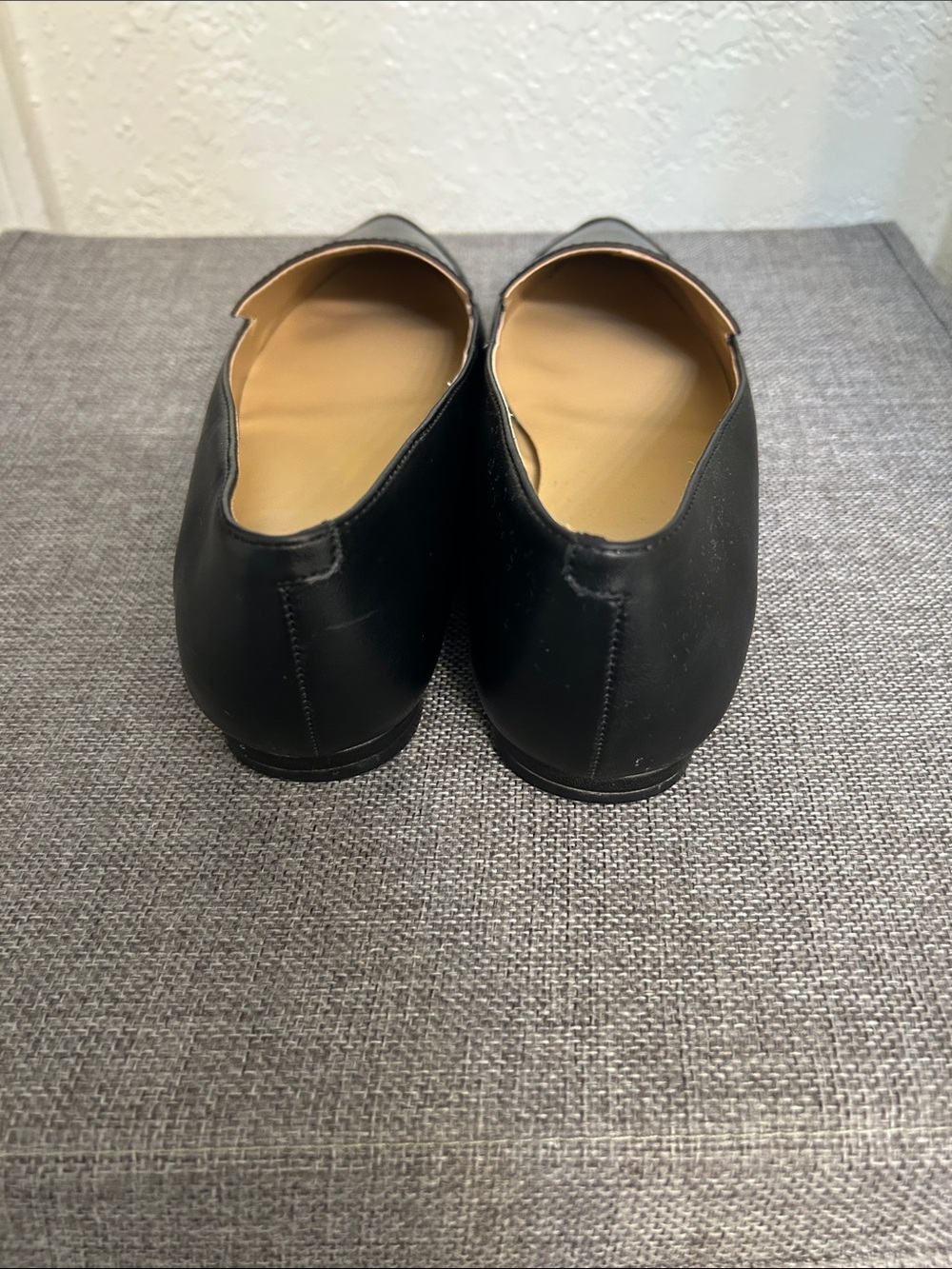 Nine West Black Pointed Leather Slip-On Flats - Picture 6 of 7